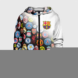 Толстовка на молнии детская FC BARCELONA LOGOBOMBING, цвет: 3D-синий