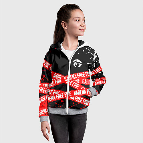 Детская толстовка на молнии GARENA FREE FIRE RED OFF LINE STYLE / 3D-Меланж – фото 4