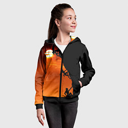 Толстовка на молнии детская СКАЛОЛАЗЫ В ЗАКАТЕ, цвет: 3D-черный — фото 2