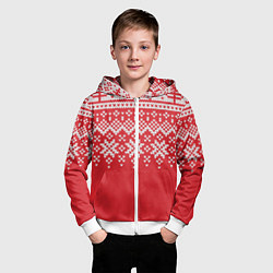 Толстовка на молнии детская Knitted Pattern, цвет: 3D-белый — фото 2