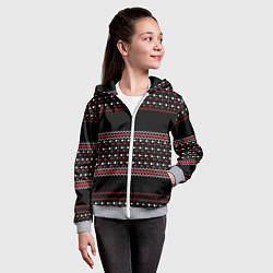 Толстовка на молнии детская НОВОГОДНИЙ ПАТТЕРН SWEATER, цвет: 3D-меланж — фото 2
