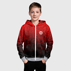 Толстовка на молнии детская MU red-black, цвет: 3D-меланж — фото 2