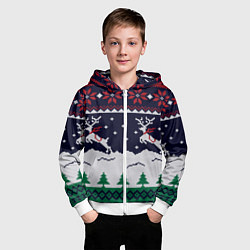 Толстовка на молнии детская СВИТЕР С ОЛЕНЯМИ DEER SWEATER, цвет: 3D-белый — фото 2