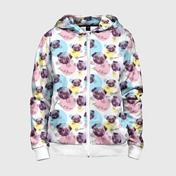 Детская толстовка на молнии Милые Мопсики