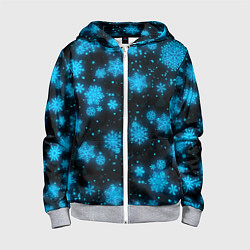 Детская толстовка на молнии НОВОГОДНИЕ НЕОНОВЫЕ СНЕЖИНКИ 2022 НОВЫЙ ГОД