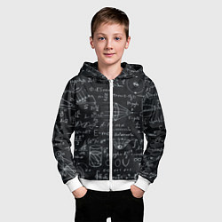 Толстовка на молнии детская РАЗНЫЕ ФОРМУЛЫ НАУКА, цвет: 3D-белый — фото 2