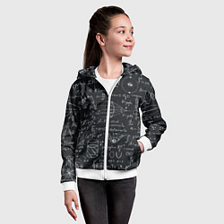 Толстовка на молнии детская РАЗНЫЕ ФОРМУЛЫ НАУКА, цвет: 3D-белый — фото 2