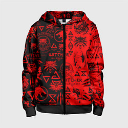 Детская толстовка на молнии THE WITCHER LOGOBOMBING BLACK RED