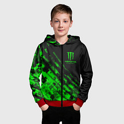Толстовка на молнии детская Monster Energy Текстура, цвет: 3D-красный — фото 2
