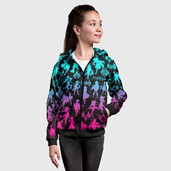 Толстовка на молнии детская ГЕНШИН ИМПАКТ НЕОН ПЕРСОНАЖИ ИГРЫ GENSHIN IM ACT L, цвет: 3D-черный — фото 2
