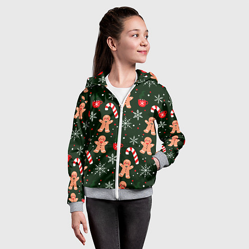 Детская толстовка на молнии НОВЫЙ ГОД 2022 АТМОСФЕРА / 3D-Меланж – фото 4