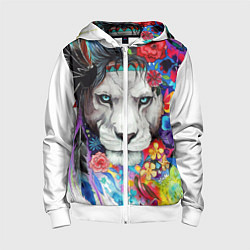 Детская толстовка на молнии Лев - сильный взгляд