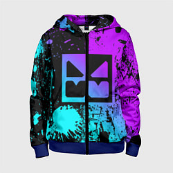 Детская толстовка на молнии GEOMETRY DASH NEON LEVELS SMILE