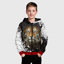 Толстовка на молнии детская Год тигра2022, цвет: 3D-красный — фото 2