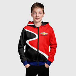 Толстовка на молнии детская Chevrolet Логотип, цвет: 3D-синий — фото 2