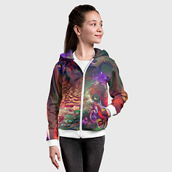 Толстовка на молнии детская Рождественские тайны, цвет: 3D-белый — фото 2