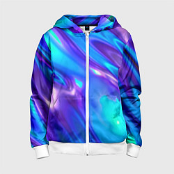 Толстовка на молнии детская Neon Holographic, цвет: 3D-белый