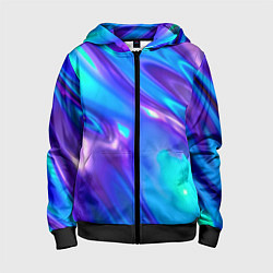 Толстовка на молнии детская Neon Holographic, цвет: 3D-черный
