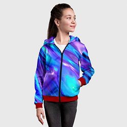 Толстовка на молнии детская Neon Holographic, цвет: 3D-красный — фото 2