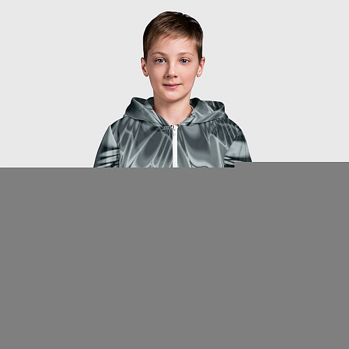 Детская толстовка на молнии Серый - коллекция Лучи - Хуф и Ся / 3D-Меланж – фото 3