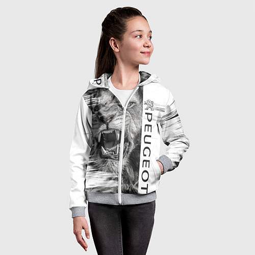 Детская толстовка на молнии Peugeotlion / 3D-Меланж – фото 4