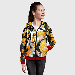 Толстовка на молнии детская ЗЕНИЦУ ZENITSU СТИЛЬ ГРОМА, цвет: 3D-красный — фото 2