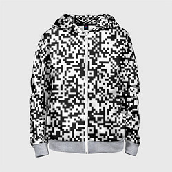 Толстовка на молнии детская Стиль QR код, цвет: 3D-меланж