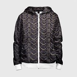 Толстовка на молнии детская Кольчуга железная средневековая, цвет: 3D-белый