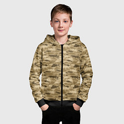 Толстовка на молнии детская Рыбы камуфляж, цвет: 3D-черный — фото 2