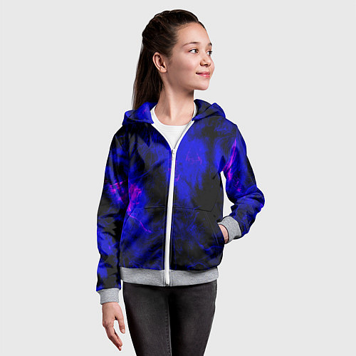 Детская толстовка на молнии Purple Tie-Dye / 3D-Меланж – фото 4