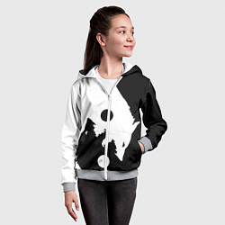 Толстовка на молнии детская Волки Инь и Янь Добро и Зло, цвет: 3D-меланж — фото 2