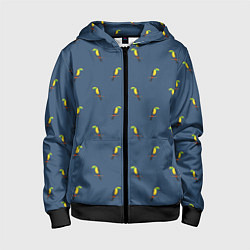 Детская толстовка на молнии Тукан паттерн