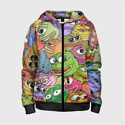 Толстовка на молнии детская Pepe BOMBING, цвет: 3D-черный