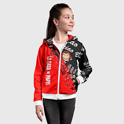 Толстовка на молнии детская La Casa de Papel bum bum ciao, цвет: 3D-белый — фото 2