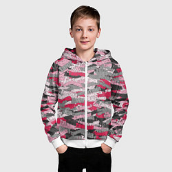 Толстовка на молнии детская Именной камуфляж Татьяна, цвет: 3D-белый — фото 2