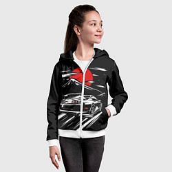 Толстовка на молнии детская TOYOTA SUPRA Под Луной, цвет: 3D-белый — фото 2