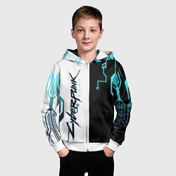 Толстовка на молнии детская Cyberpunk 2077 Game, цвет: 3D-белый — фото 2