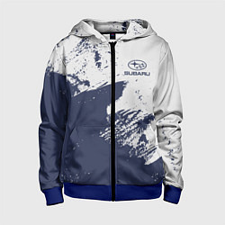 Толстовка на молнии детская Subaru - Текстура, цвет: 3D-синий