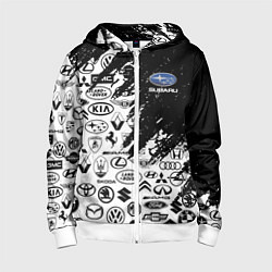 Детская толстовка на молнии Subaru - Паттерн логотипов авто