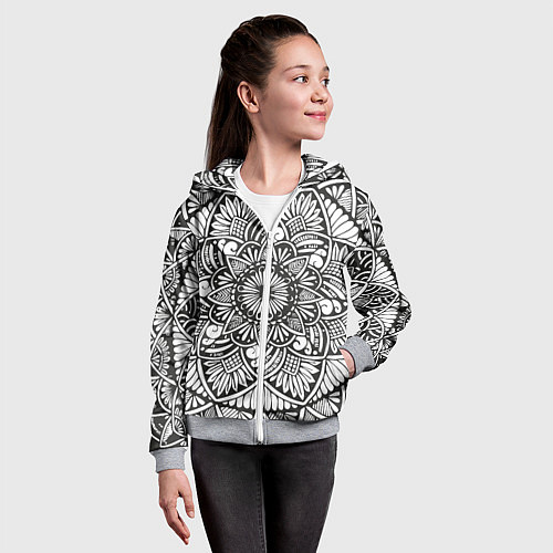 Детская толстовка на молнии Мандала 2028-1 / 3D-Меланж – фото 4