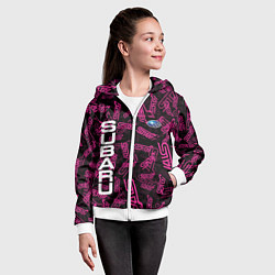 Толстовка на молнии детская SUBARU STI PATTERN, цвет: 3D-белый — фото 2