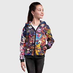 Толстовка на молнии детская Cute Fnaf Pattern, цвет: 3D-черный — фото 2