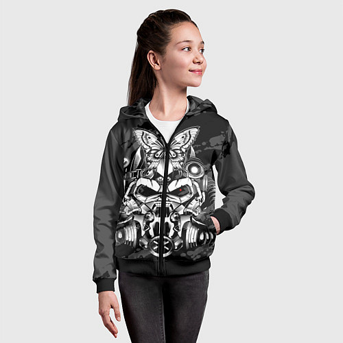Детская толстовка на молнии Power ArmorFallout / 3D-Черный – фото 4