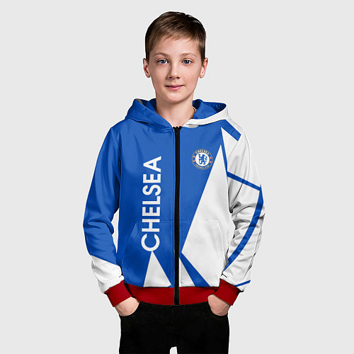 Детская толстовка на молнии Челси спорт / 3D-Красный – фото 3