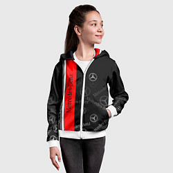 Толстовка на молнии детская Mercedes Паттерн, цвет: 3D-белый — фото 2