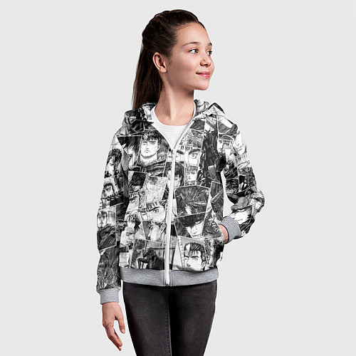 Детская толстовка на молнии Berserk pattern / 3D-Меланж – фото 4