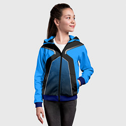 Толстовка на молнии детская ТЕХНОЛОГИЧЕСКАЯ БРОНЯ СИНЯЯ, цвет: 3D-синий — фото 2