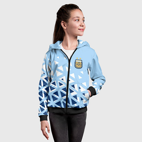 Детская толстовка на молнии Сборная Аргентины футбол / 3D-Черный – фото 4
