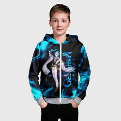 Толстовка на молнии детская Kamisato Ayato Камисато Аято, цвет: 3D-меланж — фото 2