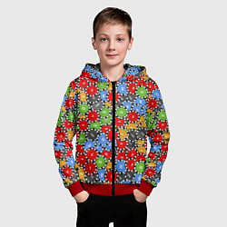 Толстовка на молнии детская Фишки, Ставки, Казино, цвет: 3D-красный — фото 2